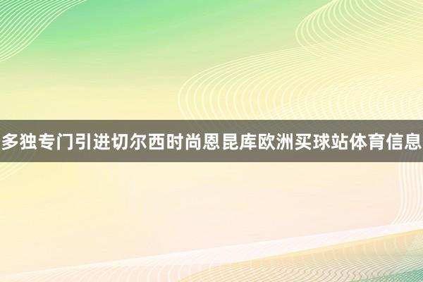 多独专门引进切尔西时尚恩昆库欧洲买球站体育信息