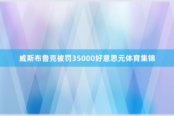 威斯布鲁克被罚35000好意思元体育集锦