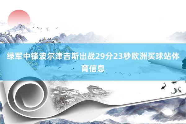 绿军中锋波尔津吉斯出战29分23秒欧洲买球站体育信息