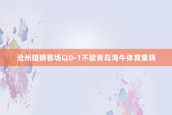 沧州雄狮客场以0-1不敌青岛海牛体育集锦