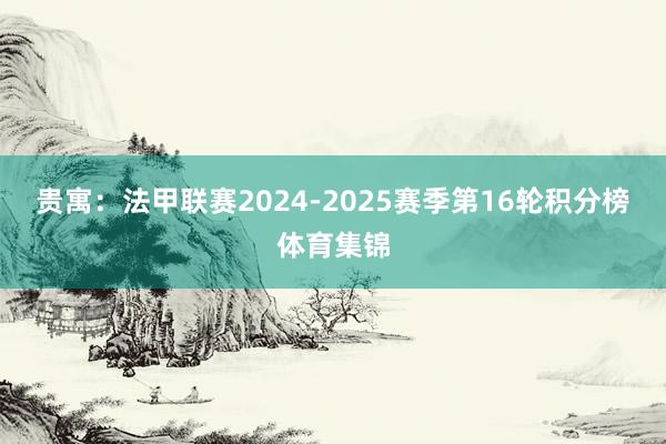 贵寓：法甲联赛2024-2025赛季第16轮积分榜体育集锦