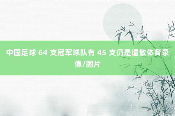 中国足球 64 支冠军球队有 45 支仍是遣散体育录像/图片