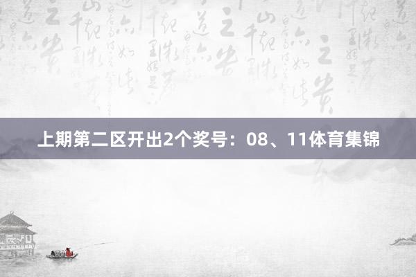 上期第二区开出2个奖号：08、11体育集锦